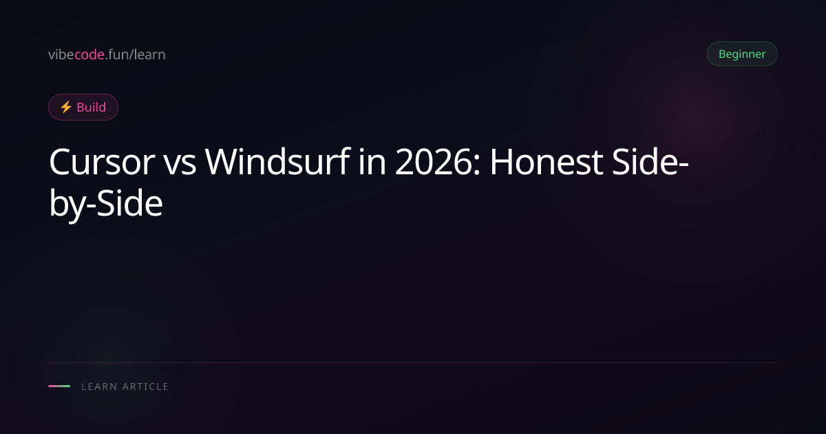 Cursor vs Windsurf in 2026: Honest Side-by-Side