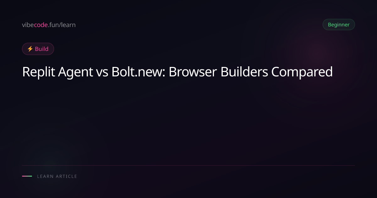 Replit Agent vs Bolt.new: Browser Builders Compared