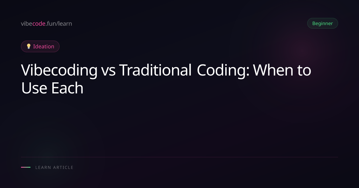 Vibecoding vs Traditional Coding: When to Use Each
