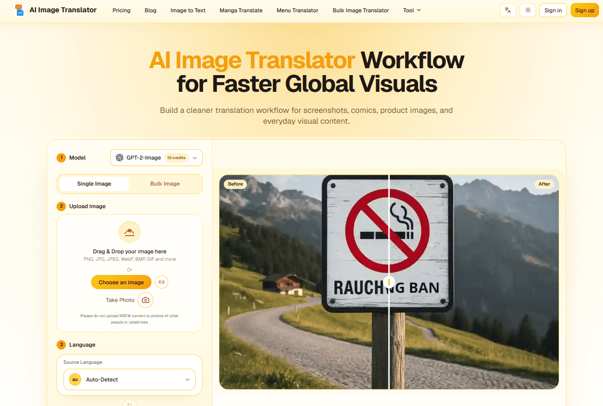 Poster/Product Image Translation Dozens of Languages